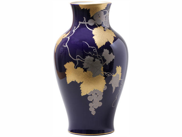 瑠璃金蝕ぶどう 36cm花器