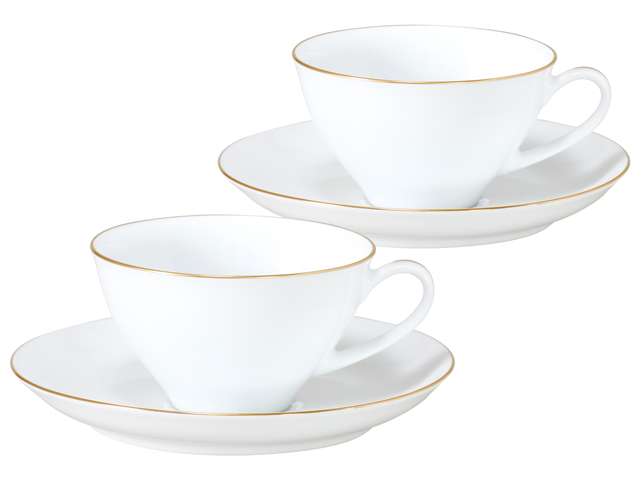 ゴールドライン（クープシェープ） カップ＆ソーサーペアセット