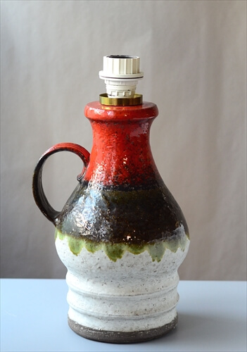 ドイツ製 1960-70年代 陶器のデスクランプ Fat Lava ミッド