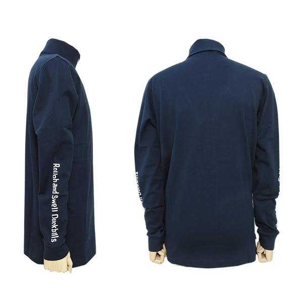 ラフアンドスウェル ゴルフ オフタートルネック ネイビー フリース素材