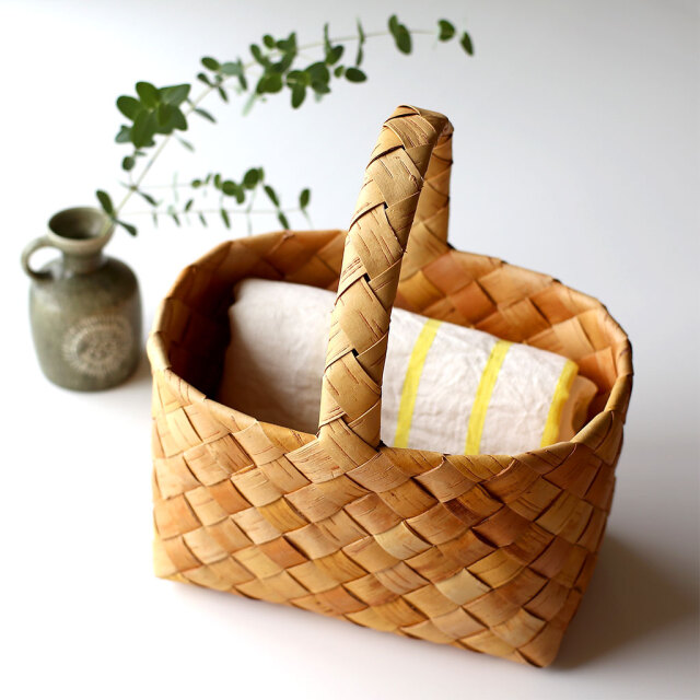 フィンランドの白樺かご/ハンドル付きバスケット/01サイズ COMFOTA