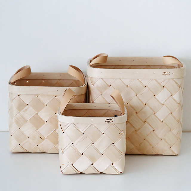 VERSO DESIGN ベルソデザイン/白樺と革のバスケット COMFOTA 北欧雑貨店