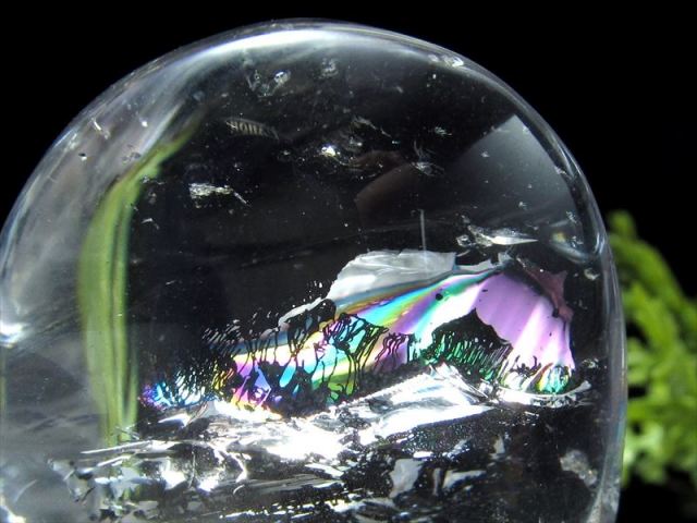 超透明 虹入り 天然水晶ポリッシュタンブル 握り石 2個セット 重さの