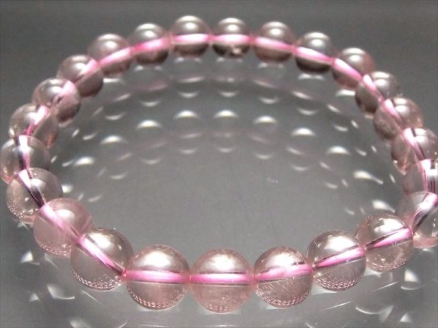 激レア S級 ピンクエンジェルラダークォーツブレスレット 8mm-8.5mm×24