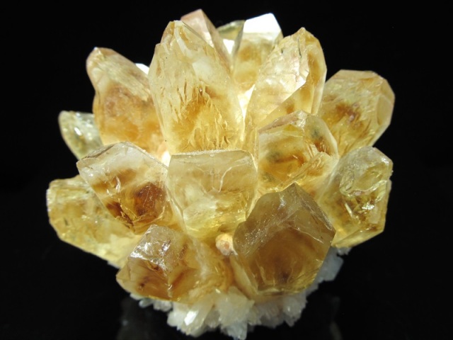 天然シトリン キャンドルクォーツ クラスター 367g かわいい 自立し