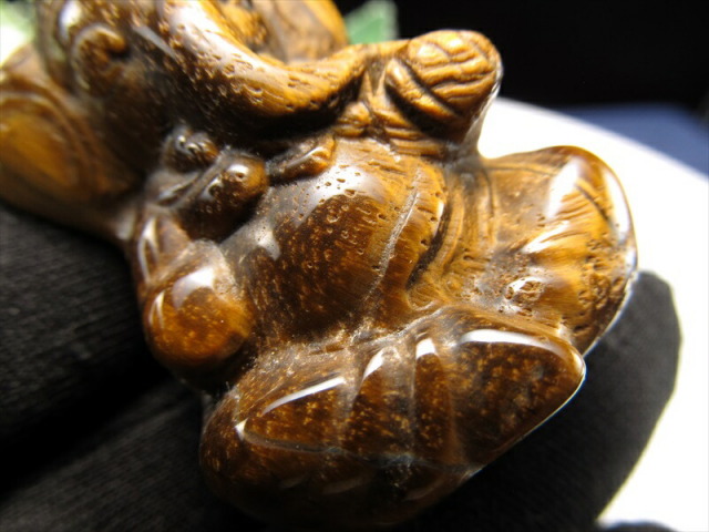 タイガーアイ ガネーシャ 彫刻置物 1個売り 重さ約35g-50g 繊細な