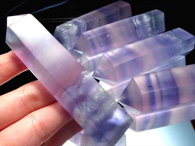 神の色 紫蛍石 幻影パープルフローライト ポイント 重さ 95g-115g
