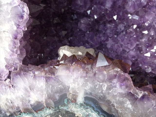 透明&濃いパープル アメジスト ドーム アメジストカペーラ 高さ 25.5cm