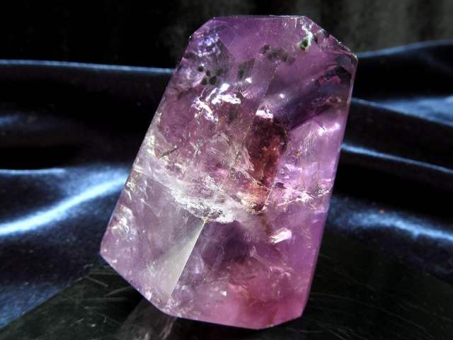星状ロマネシュ鉱入り!超透明! 不定形 アメジスト ポリッシュ 原石置物