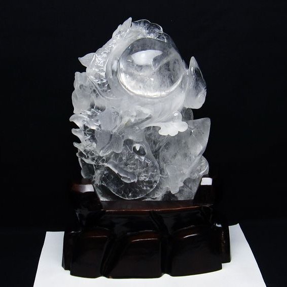 4.3Kg ヒマラヤ水晶極上龍 置物[T42-438]