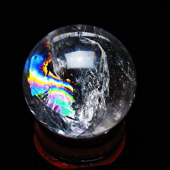 虹入り ヒマラヤ水晶 丸玉 27mm [t317-5121]