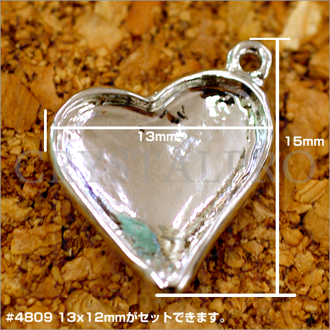 スウィートハートの1カン付台座 15x13mm ゴールド 1ヶ