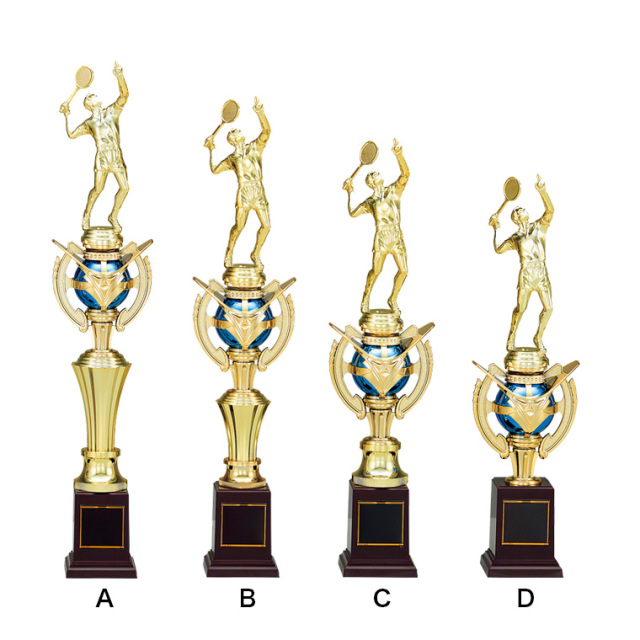 優勝トロフィー 樹脂製人形付きトロフィー T3922（青）シリーズ（高さ