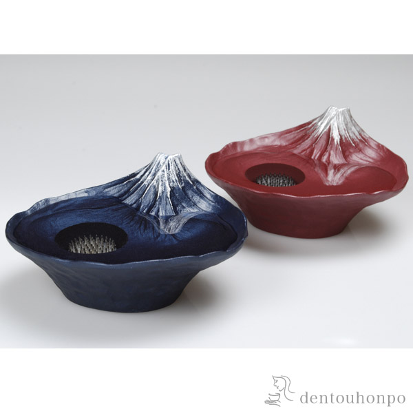 送料無料】 水盤 さかさ富士 青富士 剣山付 / 花器 いけばな 生け花