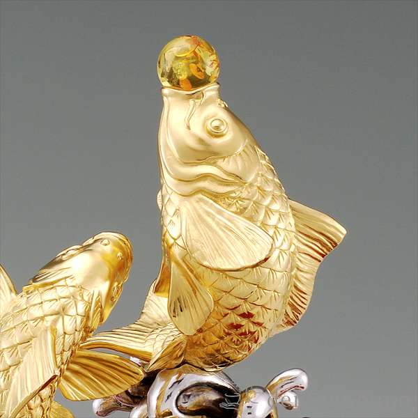 送料無料】 純金 昇鯉 120g / 光則（金工芸） 高級 コレクション 美術