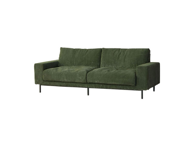 プルート 3人掛けソファ オリーブグリーン 《大型商品》