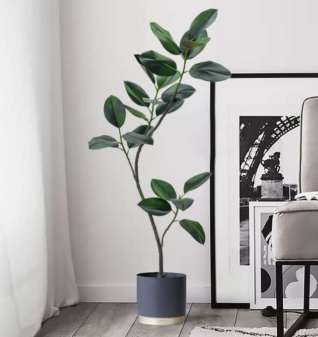 フェイクグリーン ゴムの木 160cm 【大型宅配便・送料無料】 DEPOS