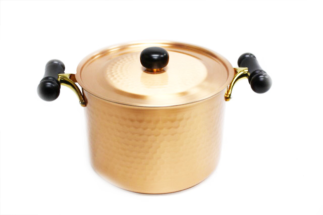 銅 アンティーク深型 両手鍋(24cm) 料理道具 銅源サイトウ