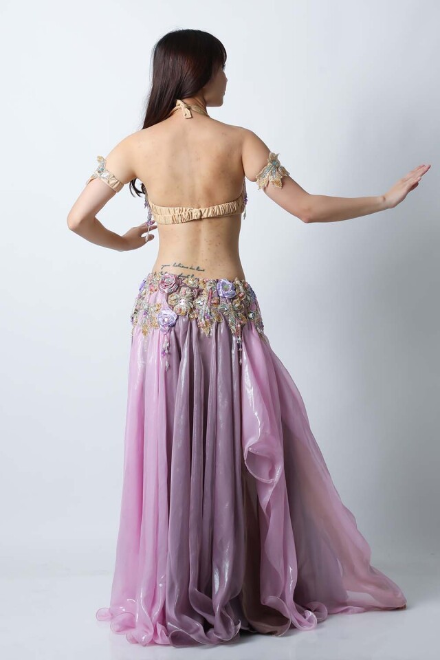 エジプト製【Amr】ベリーダンスコスチュームCF-COS-A315-1(ピンク