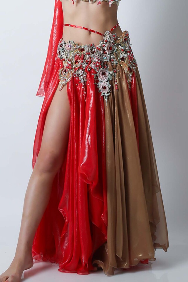 エジプト製【Amr】ベリーダンスコスチュームCF-COS-A330-1(赤