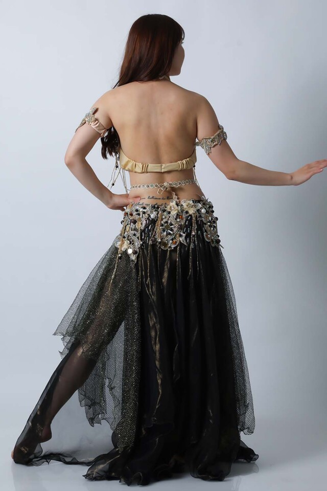 エジプト製【Amr】ベリーダンスコスチュームCF-COS-A345-1(黒black