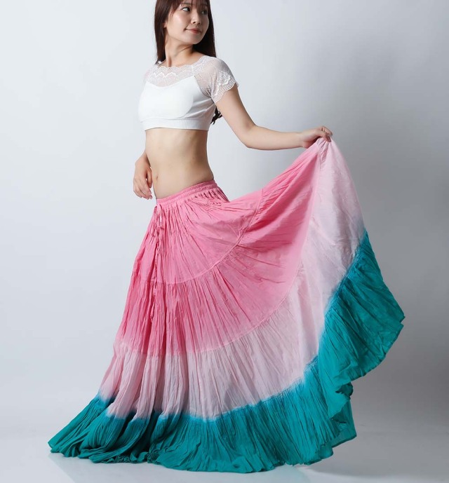 25ヤードスカートA25A-2コットン(ピンク/ライトピンク/エメラルド