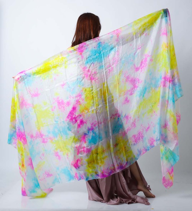 ベリーダンス高級シルクベール R26-19サイズ240cm*112cm(タイダイ