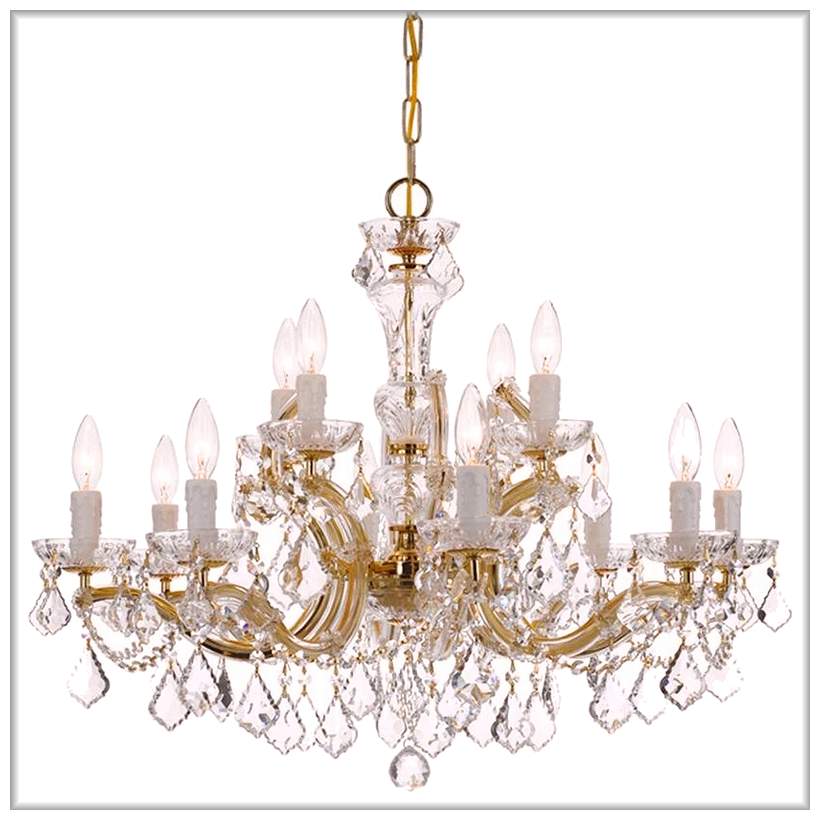 fu-collection】 クリスタルシャンデリア 12灯 8+4 LED4W電球付