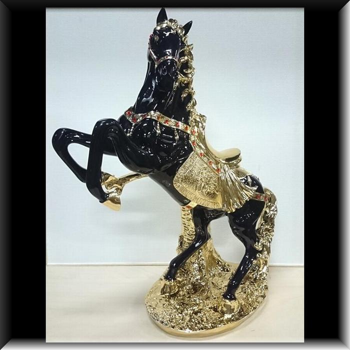 fu-collection】 アニマルオブジェ ブラックホース Sサイズ 跳ね馬