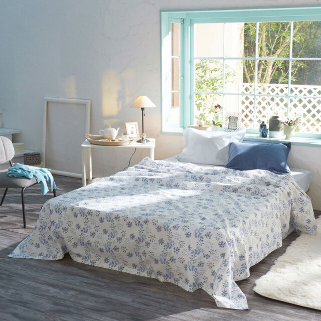 Fab the Home】ハーベスト/ブルー マルチカバー 210×210cm ソファ