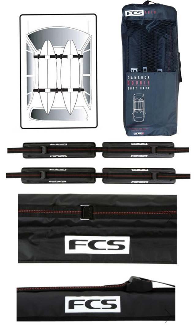 FCS サーフボードキャリア ダブル DOUBLE SOFT RACKS with CAMLOCK
