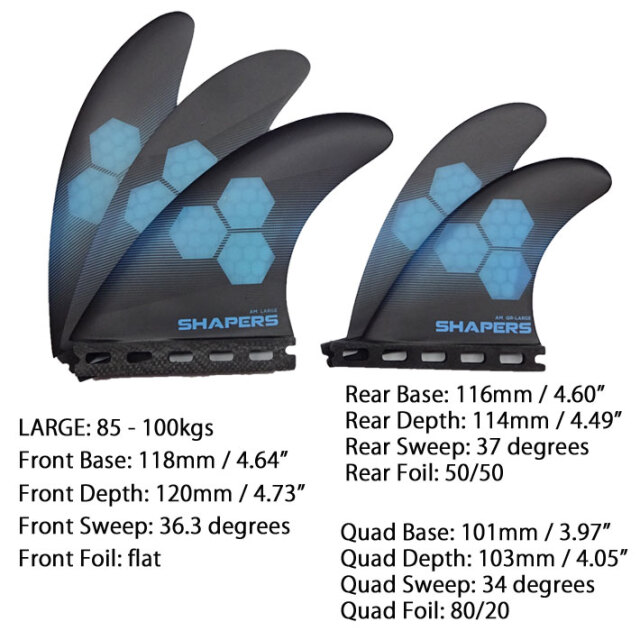 SHAPERS FIN シェイパーズフィン AM2 CORELITE FUTURE [LARGE] TRI