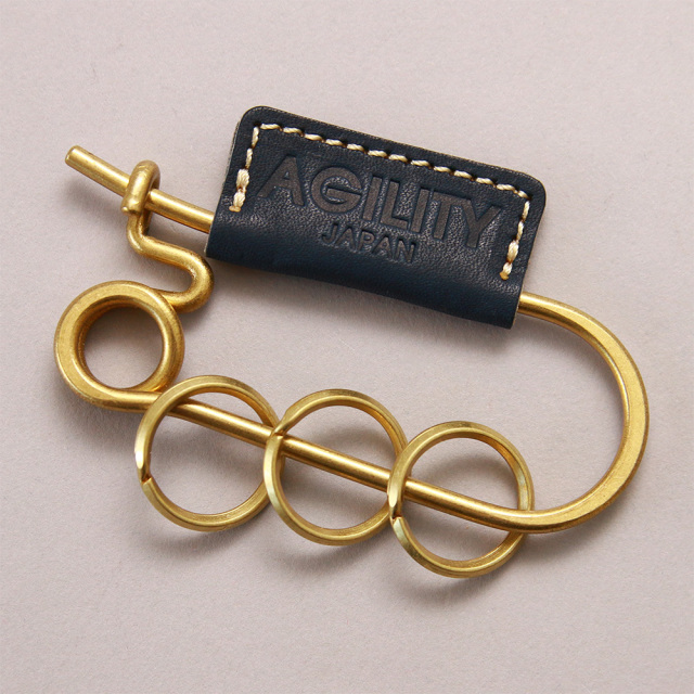 エパングルキーホルダー』(全6色)東京レザー/安全ピンの形のレザー