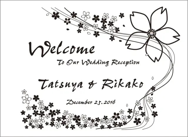 ウェルカムボード ミラー 結婚式 名入れ 彫刻 お祝い ギフト ［wm2-08］