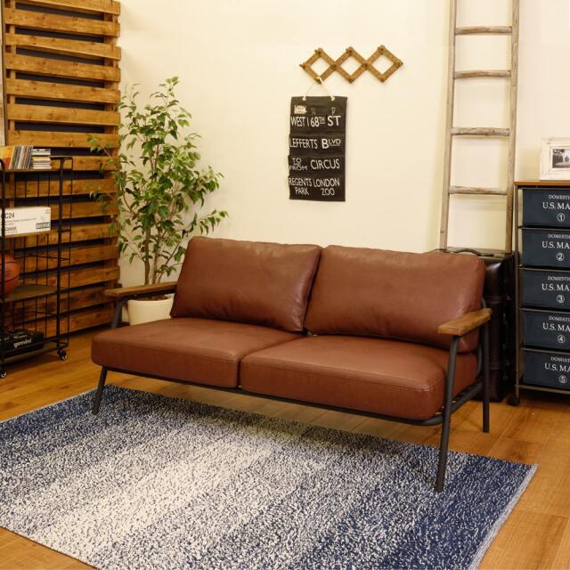 ソフトレザー2人掛けソファ｜北欧ヴィンテージ家具アンバーデザイン