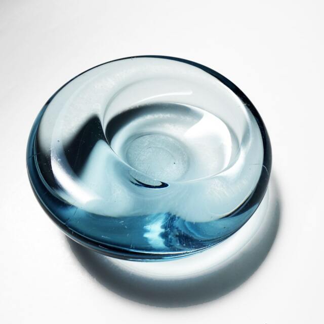 ホルムガードHolmegaardガラス灰皿アクアブルー｜アンバーデザイン