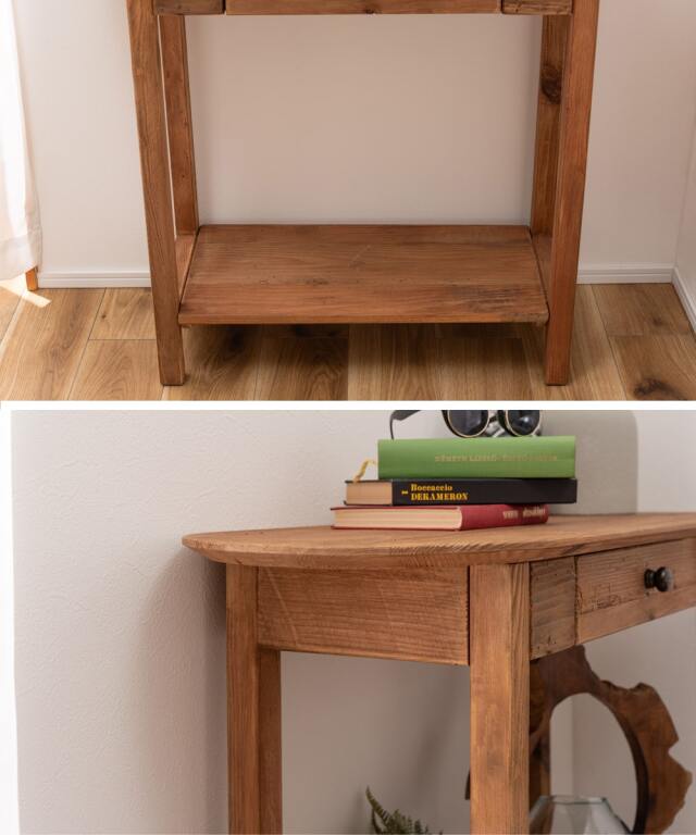 古材で作ったコンソール(サイドテーブル)｜北欧ヴィンテージ家具