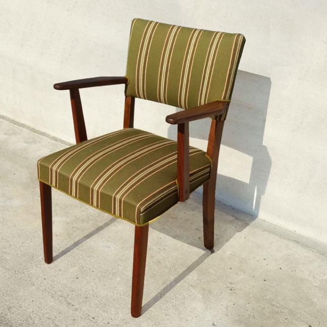 北欧ビンテージしま柄アームチェア｜アンバーデザイン