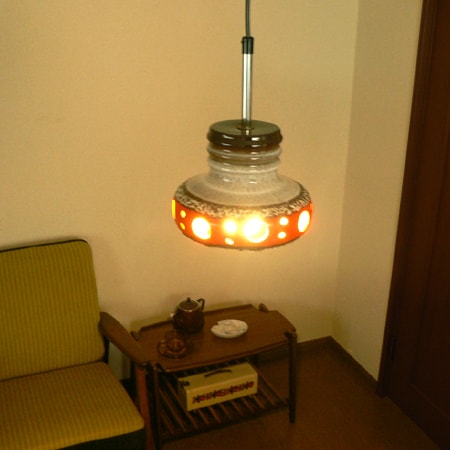 70年代ビンテージ陶器ペンダントライト｜アンバーデザイン