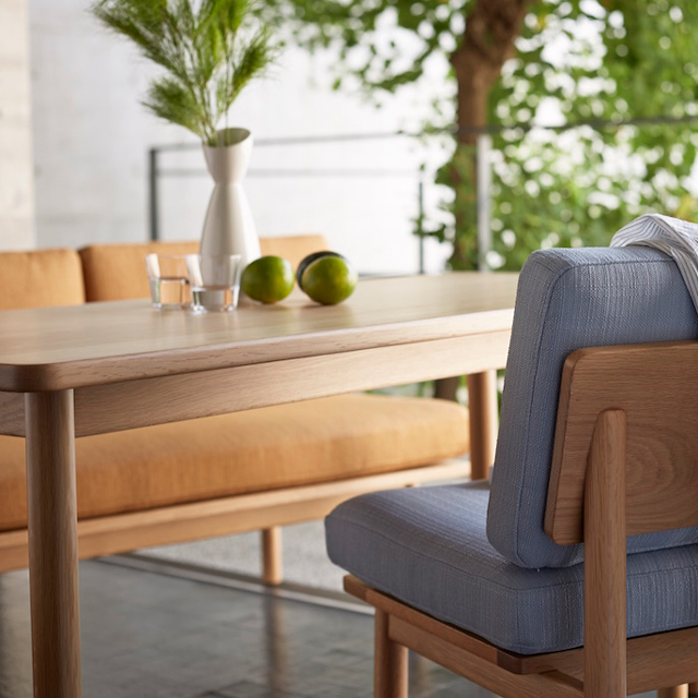 オーク無垢材アームレスソファ1人掛け｜北欧家具 アンバーデザイン