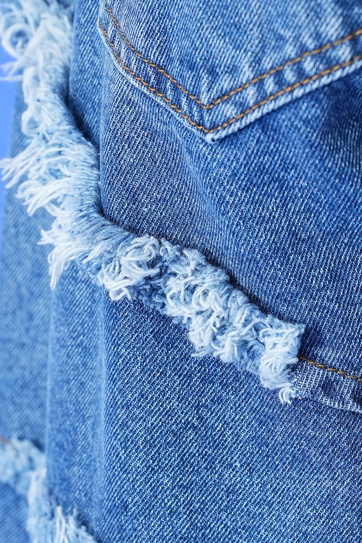 ラディアルフリンジウォッシュドワイドデニムパンツ / ビンテージ