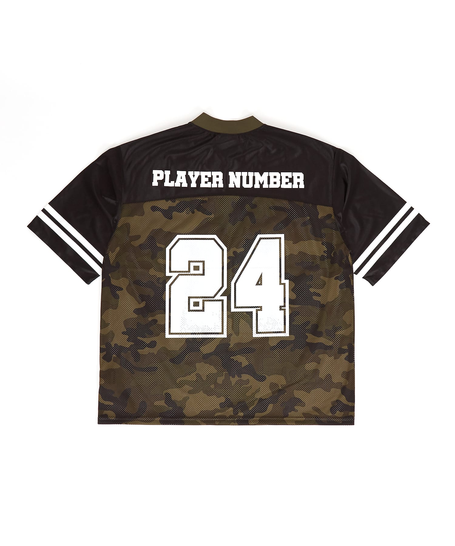 ナンバリング迷彩柄メッシュツートーン切替フットボールシャツ / 半袖