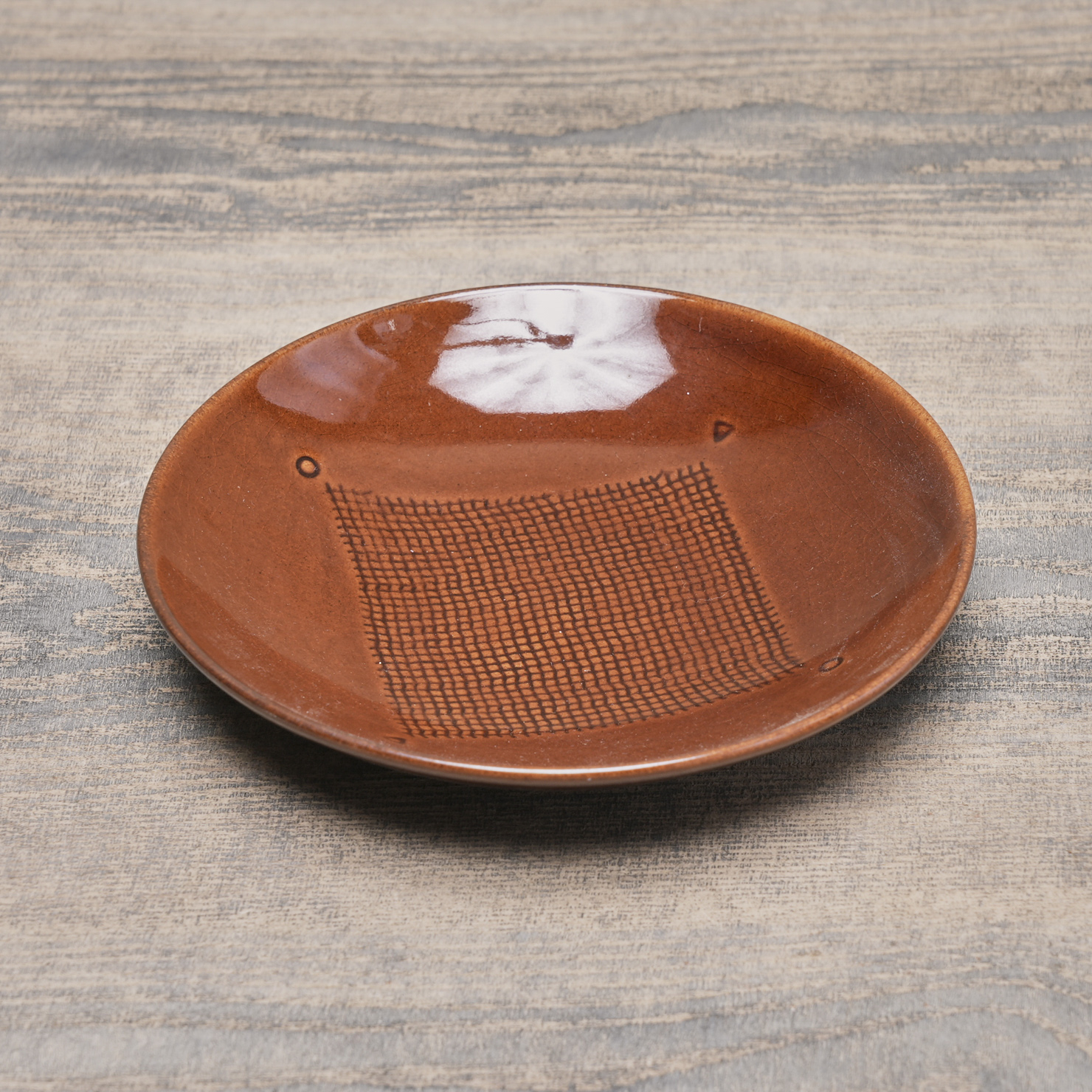 日本 陶器 十代 大樋長左衛門 飴釉銘々皿