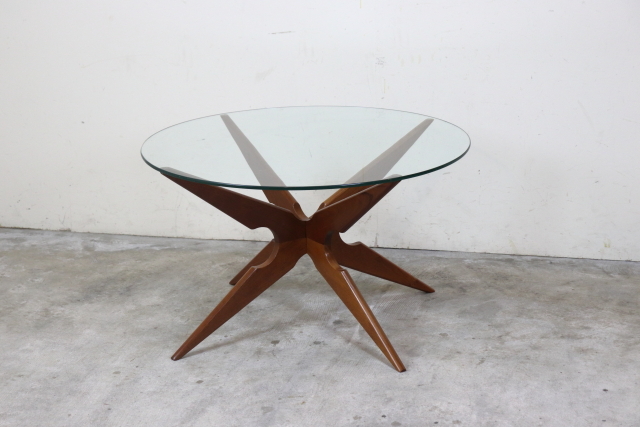 デンマーク ガラストップコーヒーテーブル 北欧 ヴィンテージ ち20-1
