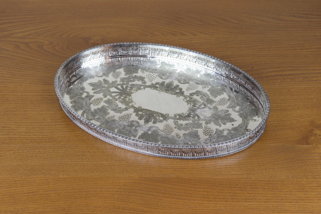 イギリス VINERS社 シルバープレート ALPHA PLATE オーバルトレイ