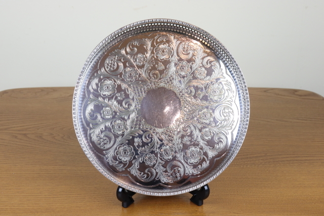 イギリス VINERS社 シルバープレート ALPHA PLATE ラウンドトレイ