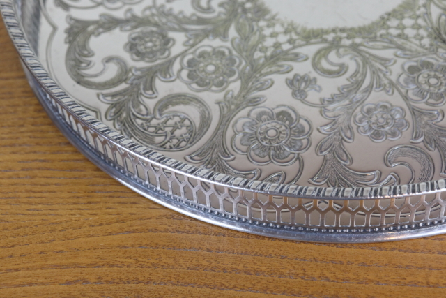 イギリス VINERS社 シルバープレート ALPHA PLATE ラウンドトレイ