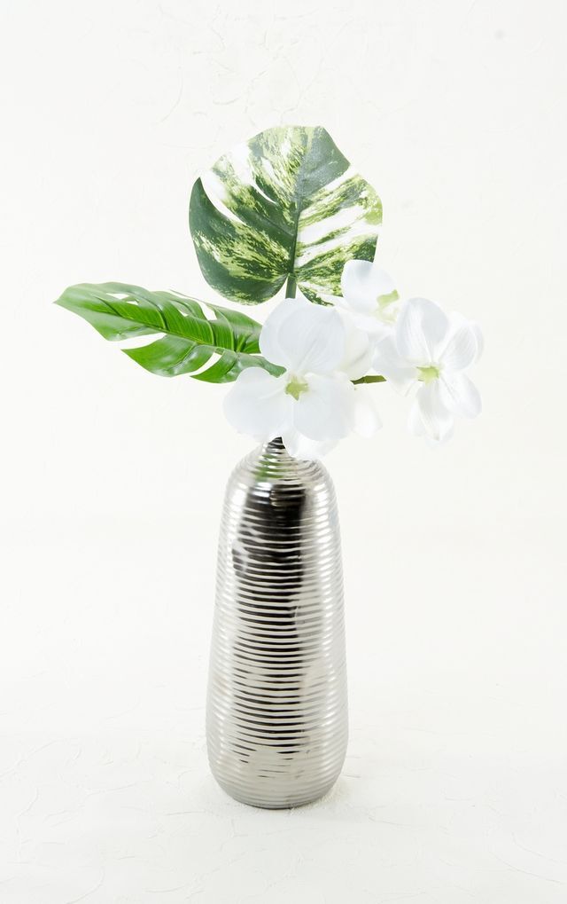 造花用花器】シルバーラインボトルフラワーベース｜造花・アーティ