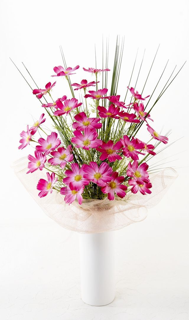 アーティフィシャルフラワー インテリアブーケアレンジ 】秋桜の花束風