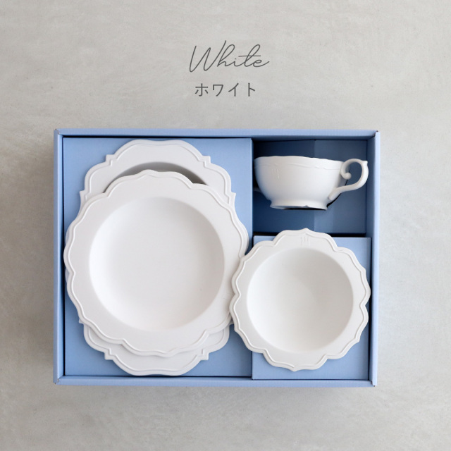 出産祝い ベビー食器】レアーレ（Reale） 100daysセット（食器4点）